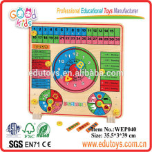 Customize Children's Toys Colorful Calendar Wooden Puzzle Game